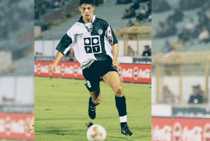 Talented young Ronaldo playing soccer